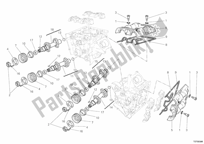 Toutes les pièces pour le Arbre à Cames du Ducati Diavel Carbon Thailand 1200 2014